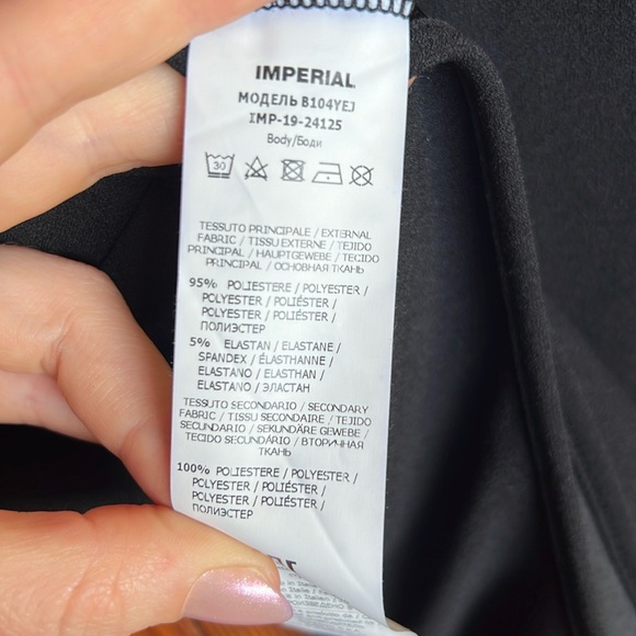 NWOT Imperial Bodysuit with Puffed Taffeta Sleeves Italian Made - Picture 6 of 6